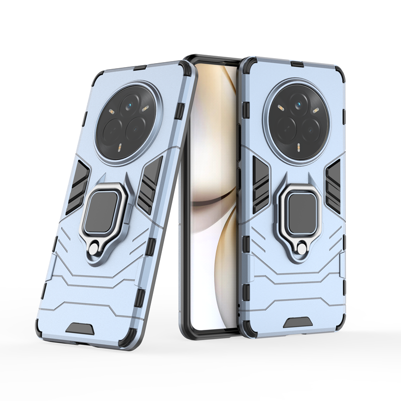 Funda armadura a prueba de golpes para Realme 14 Pro 5G Pro + Plus OPPO Realme 14X soporte magnético anillo soporte lente proteger Funda: Cuero / Azul