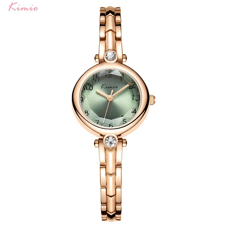 Kimio luksus rhinestone quartz ur rustfrit stål armbånd ure casual vandtæt armbåndsur dame kjole ur: 3301