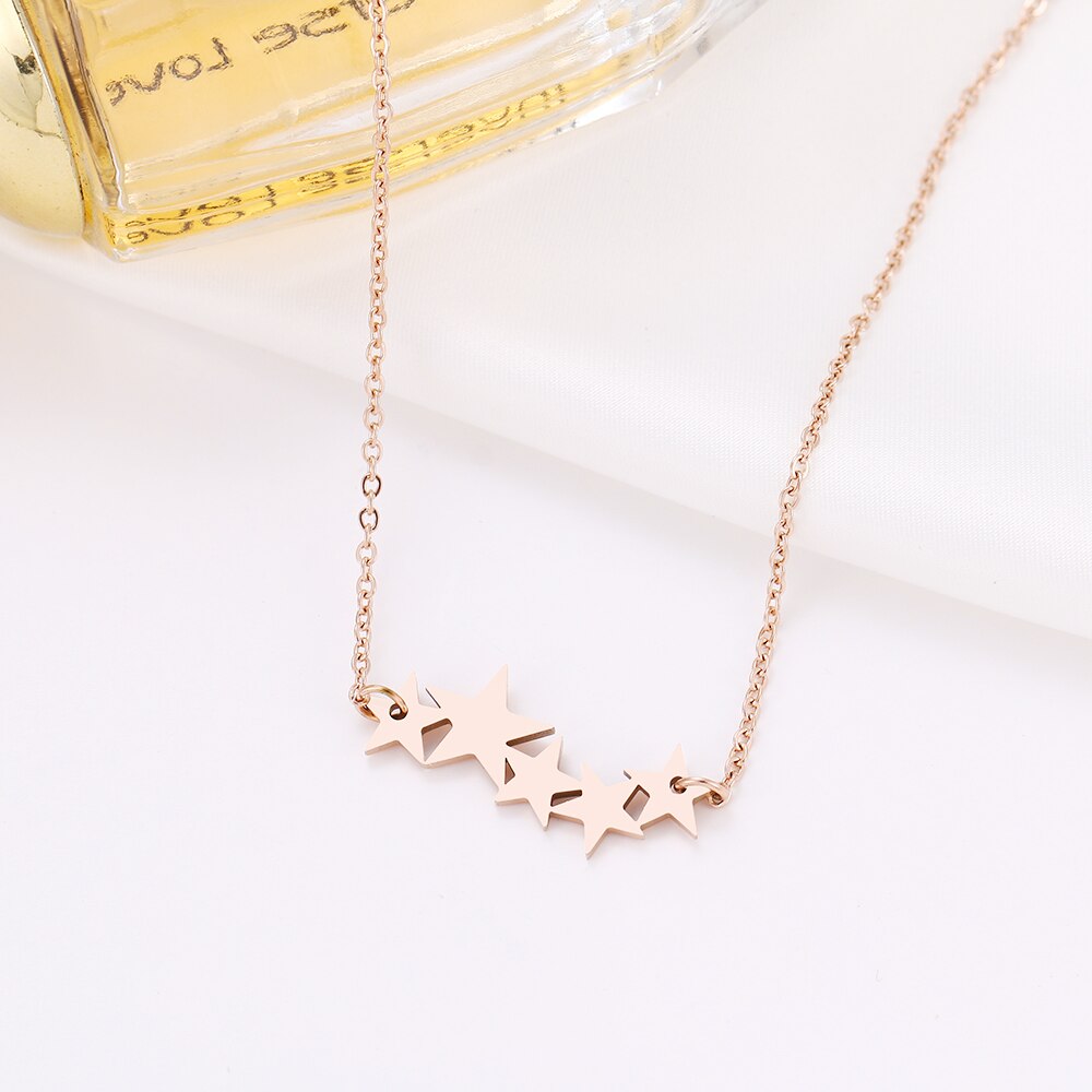 DOTIFI Stainless Steel Necklace For Women Lover&#39;s Gold/Rose Gold Color Pentacle Pentagram Pendant Necklace Engagement Jewelry