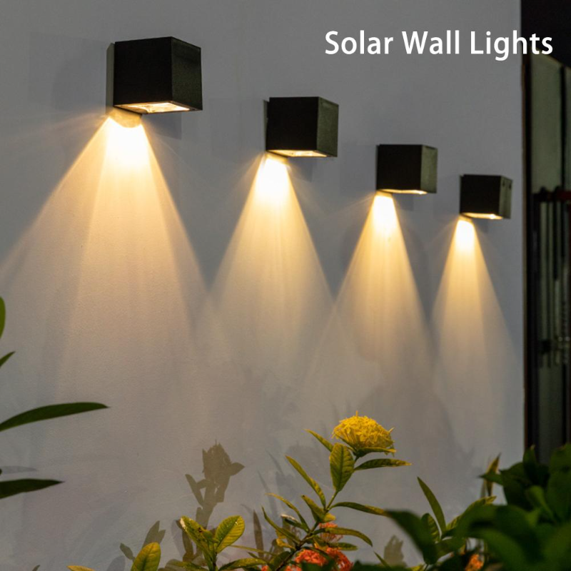 LED Solar Licht Outdoor Garten Platz Wand Lampe Outdoor Hof Garten Zaun Beleuchtung Wand Dekoration Lampe