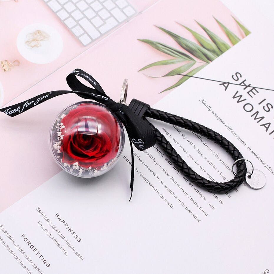 Preserved Real Rose Jewelry Box with Necklace Holder Immortal Flowers Forever Blossom Wedding Birthday Set for Women: 00