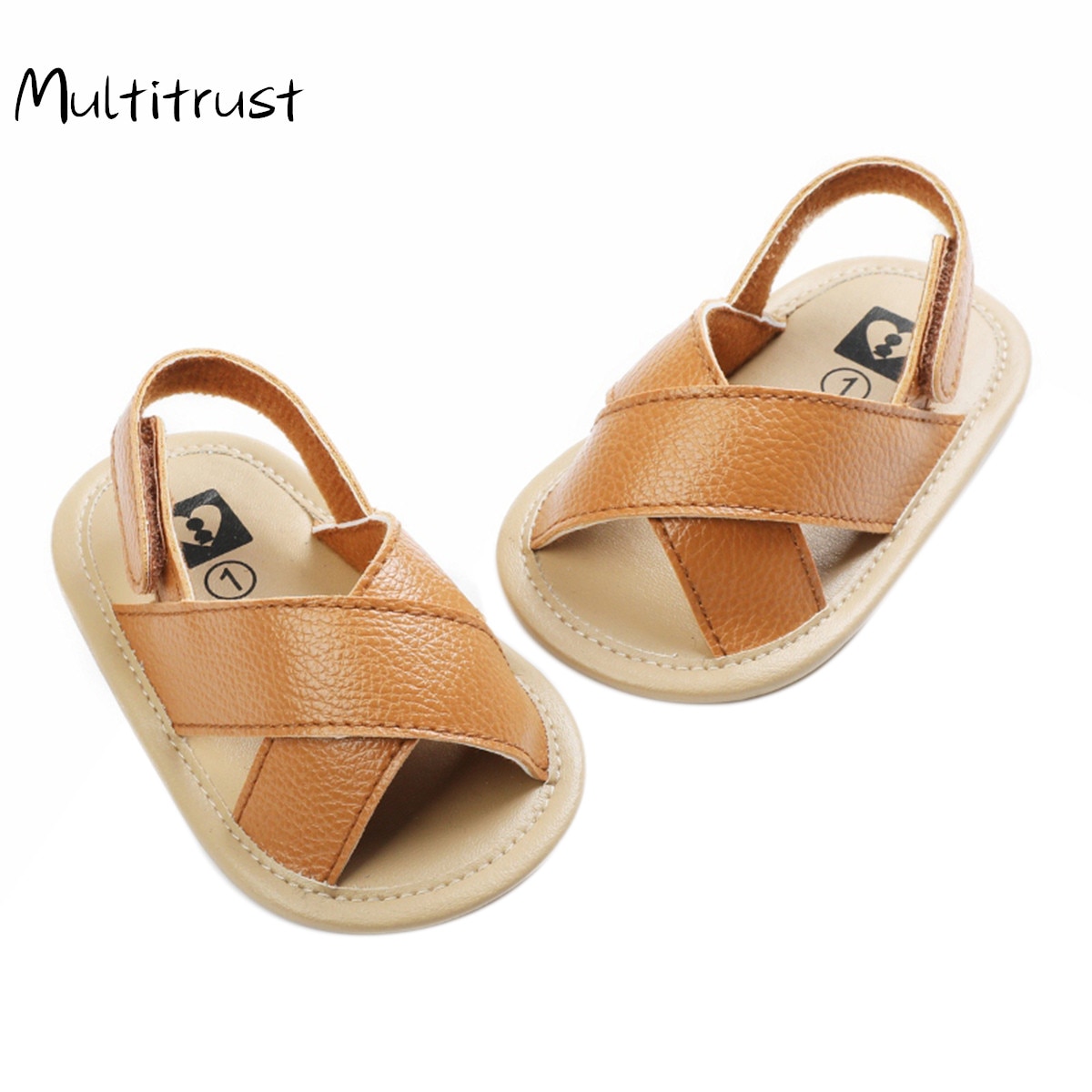 Multitrust Baby Jungen Roma Sandalen Kreuz Aushöhlen Weiche Sohle Sommer Strand Schuhe Erste Wanderer