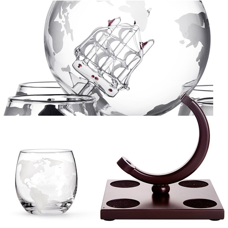 Creatieve Whisky Karaf Glas Wijn Set Globle Whiskey Glas Wijn Fles Rode Wijn Home Keuken Brandy Boot Glazen Bar Decoratie