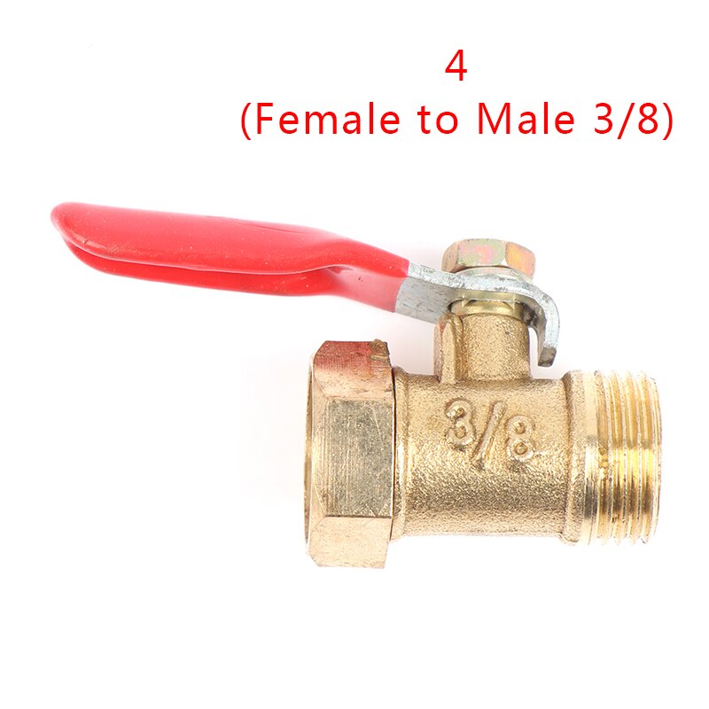 1PCS 1/4'' 3/8'' 1/2'' Brass Ball Valve BSP Threaded Air Water Oil Flow Control Plumbing Fitting: 4
