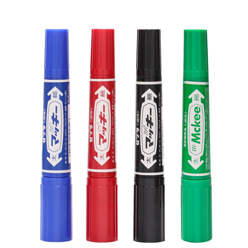 6 Pcs/Lot Zebra MO-150-MC Hi-Mckee Oil-Based Marker 1.5-2.0MM &amp; 6.0MM Dual Tip Marker Pens Office School Supplies: Mixed
