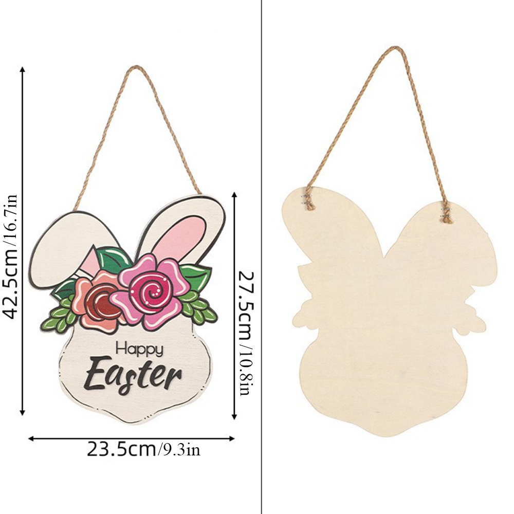 Påskepynt i tre barneaktiviteter festartikler til hjemmet stuen hvit påskedekorasjon med blomster bordplate barn: Lysegrønn