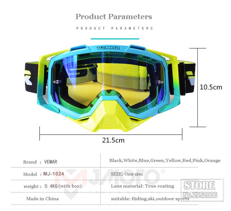 For 100% Motocross Goggles Windproof Anti-UV Anti-fog Lens Motorcycle Helmet Glasses Goggles Cycling DH Mtb Atv Moto Glasses