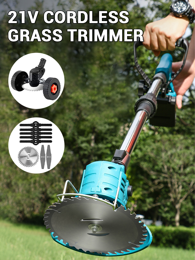 21v elektriske gressklippere for makita batteri trådløs hagegressklipper trimmer 90 ° vinkeljusterbart hode 35cm teleskop