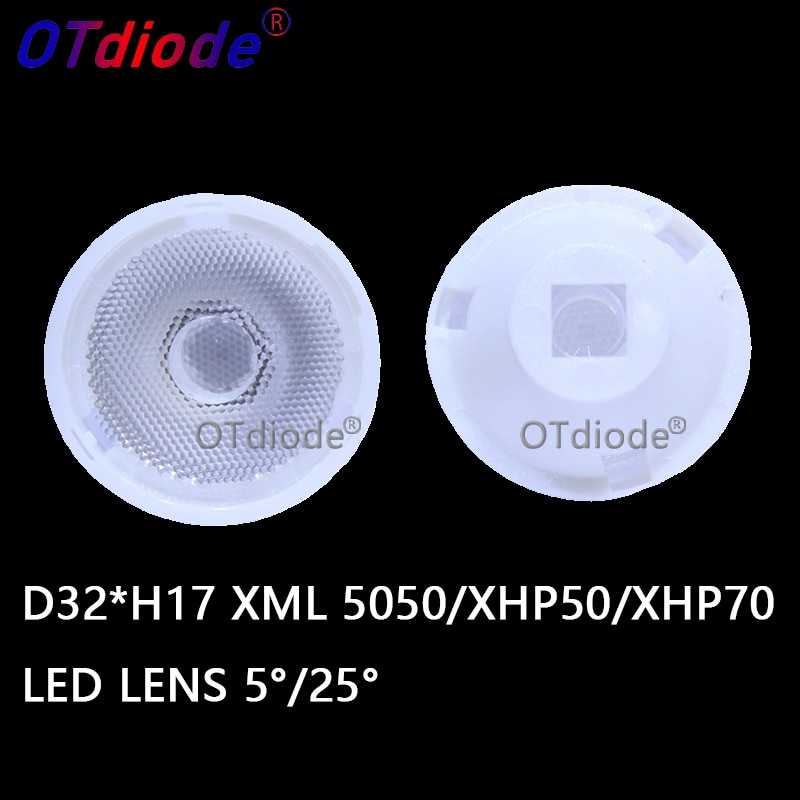 1PCS CREE XML T6 XHP50.2 XHP70.2 XHP50 XHP70 MK-R MKR 5050 7070 Led Lens Optische PMMA Led Lens 32mm Reflector Collimator