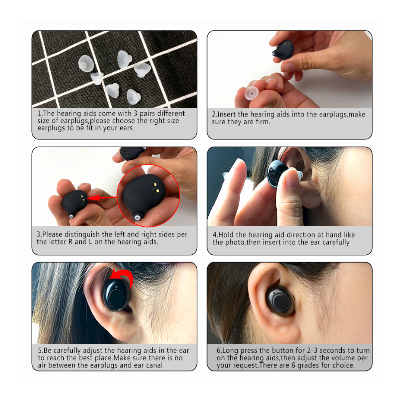 Intelligent Style Hearing Aid Rechargeable Low-Noise Wide-Frequency One-Click Operation Elderly In-Ear Deaf Hearing Aids