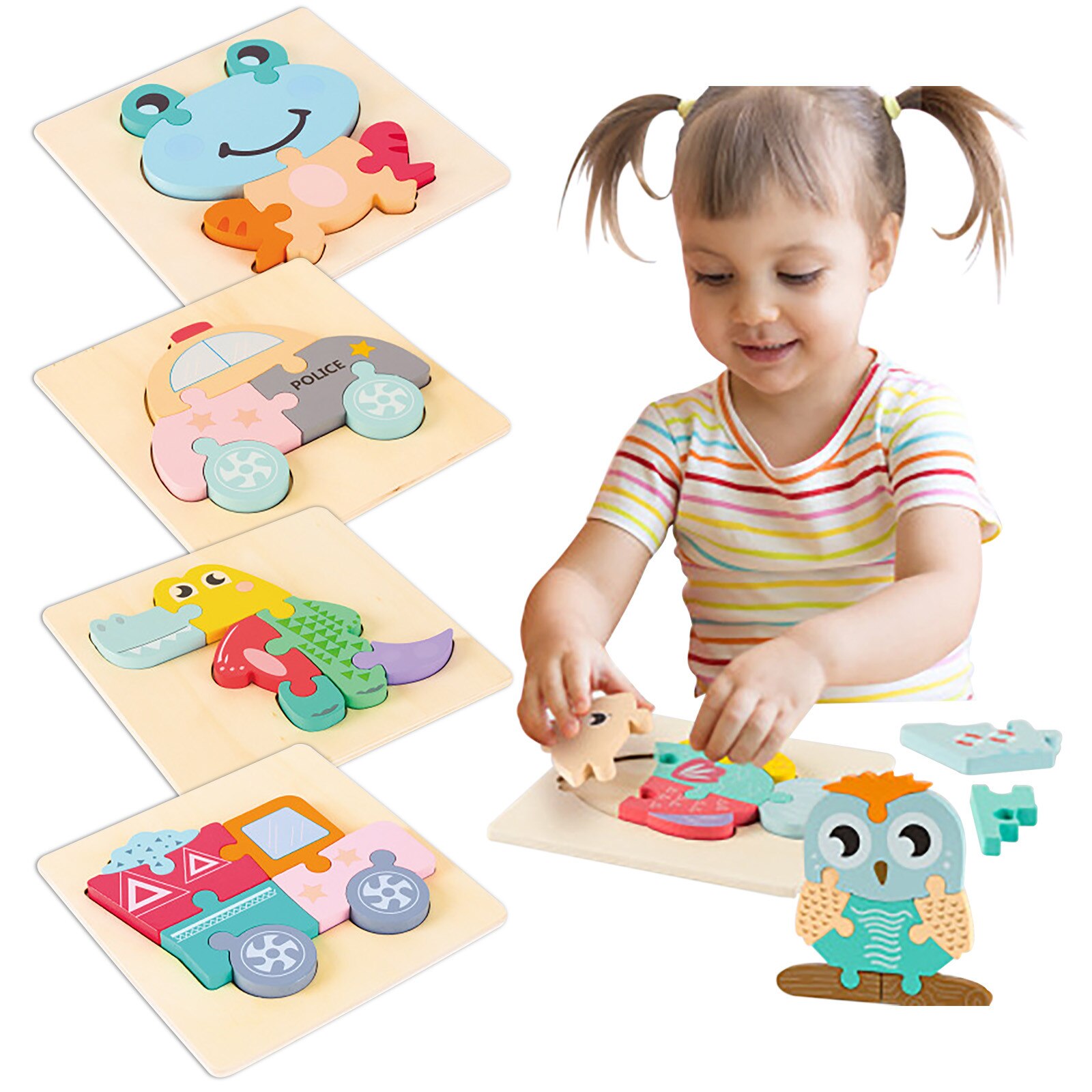 Infant Puzzle 3d Building Block Assembly Toys Early Education Puzzle Games Children's Cognitive Educational Toys Монтессори