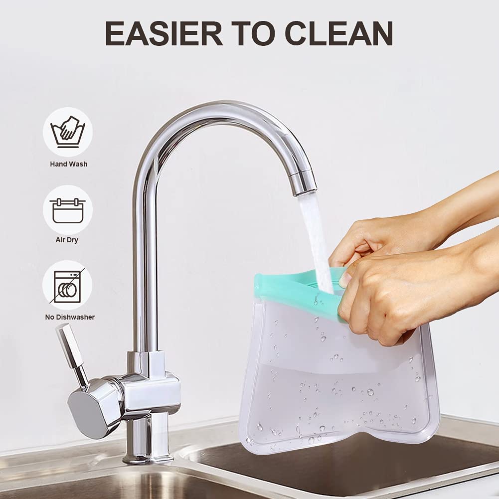 BEEMAN 12pcs Silicone Zip Bag PEVA Silicone Food Storage Containers Leakproof Reusable Shut Bag Fresh Bag Food Storage Bag