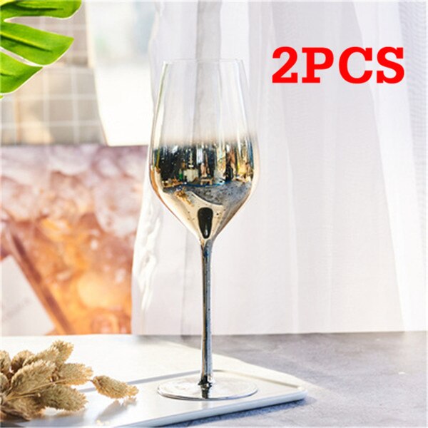 Färgglada rödvinsglas färgglada kristall champagne bägare bröllopsrostning glas fest middag dryck kopp heminredning: Gul stil 2-2 st
