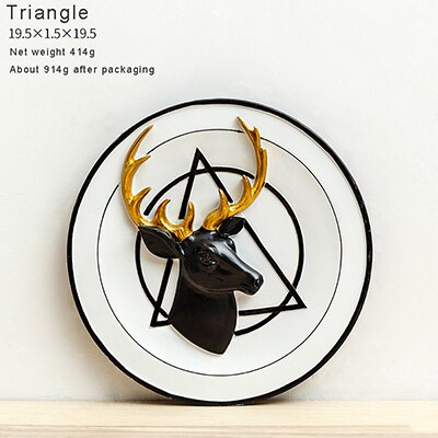 Creatieve hars decoratieve plaat woonkamer slaapkamer gang muur opknoping elanden schilderen decoratieve boord ambachten ornamenten-60140: triangle