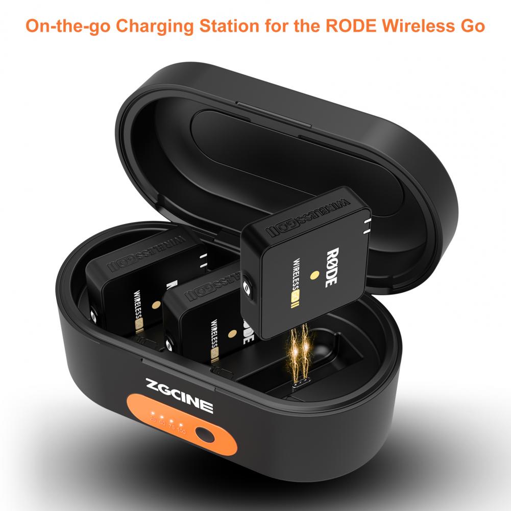 Leichtes, zuverlässiges mikrofonsystem mit kontrollleuchte, ladecase, langlebige usb-ladebox, tragbar