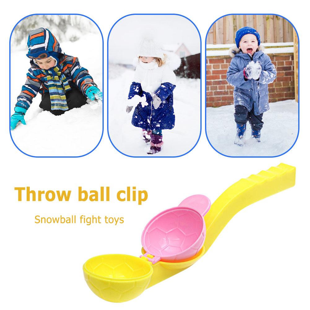 Willekeurige kleur kinderen sneeuwbal maker mal clip winter buiten sneeuwballengevecht clip mal gereedschap speelgoed grappige gooi sneeuwballen clips