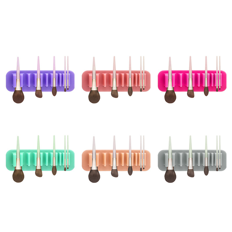Silicone Makeup Brush Holder Wall-Mounted Soft Durable Reusable Convenient Easy Operation Suit Beauty tool display stand