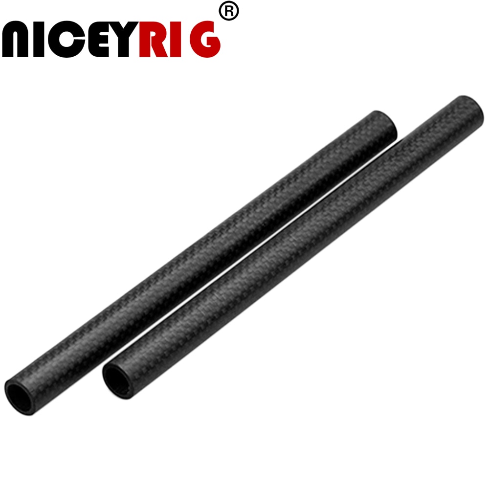 NICEYRIG 15mm Carbon Hengel Super Lichtgewicht 15mm Carbon Rod DSLR Rig Camera 15mm Schouder Rig Lengte 200mm (2 Staven een Pack)