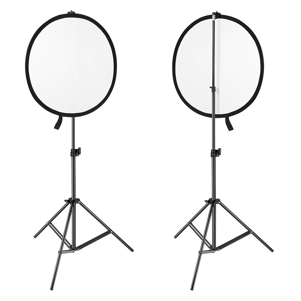 5 in 1 110cm bærbar rund sølvfarvet sort hvid reflektor til kamera fotostudie retrato sammenklappeligt fotografi tilbehør