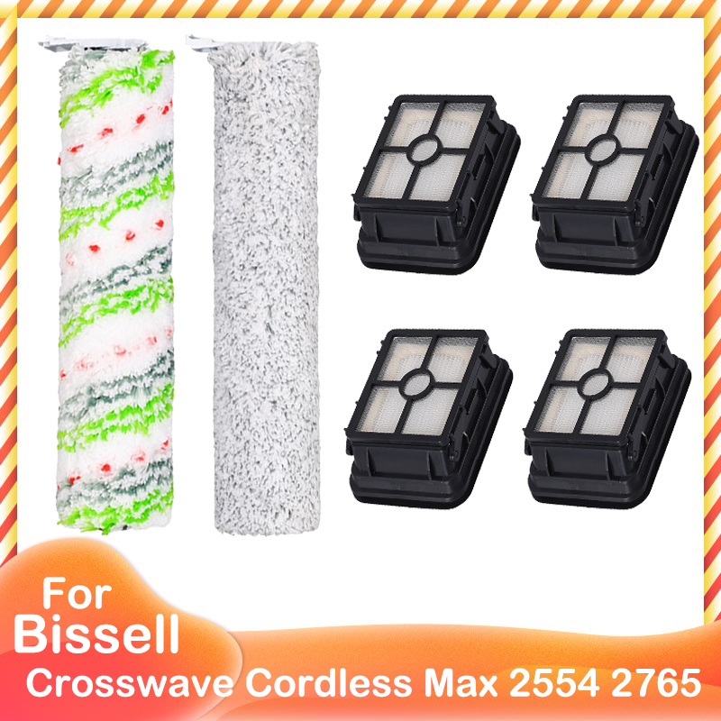 Main Brush HEPA Filter For Bissell Crosswave Cordless Max 2554 2554A 2590 2596 2596B 2596M 2765 2765F 2765Z 2765E 2765N 2767Z: Light Grey