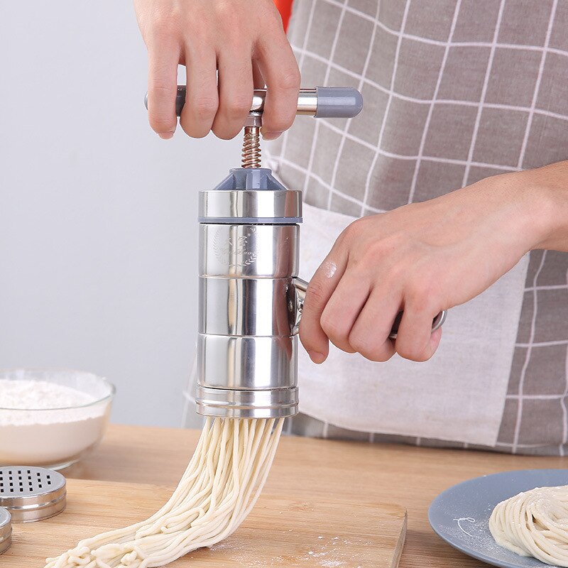 Máquina Manual para hacer fideos de acero inoxidable, prensa para hacer Pasta, cortador de manivela, utensilios de cocina para hacer espagueti