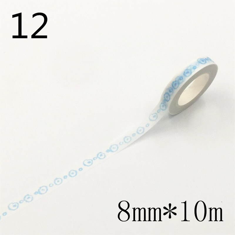 Basic pattern Decorative Adhesive Tape Masking Washi Tape DIY Scrapbooking Sticker Label School Office Supply: 12