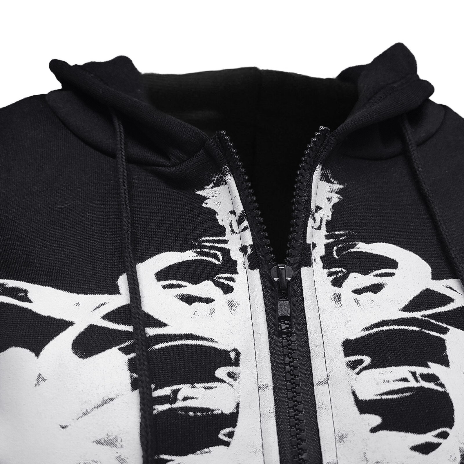 Y2K Esthetische Skull Gothic Jas Vrouwen Hooded Sweater Skelet Print Lange Mouwen Vintage Vest Met Trekkoord Zak