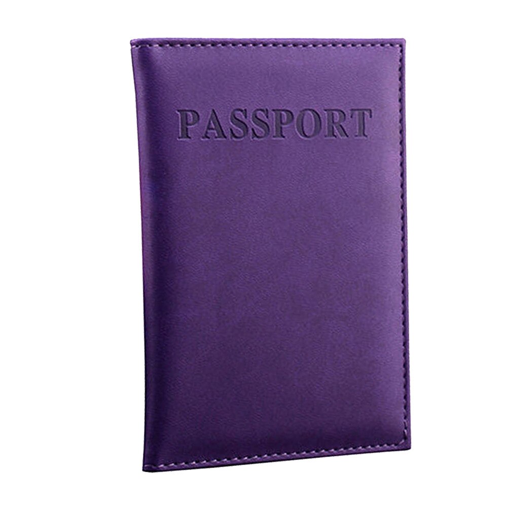 Women Pu Leather Passport Cover Travel Card Ticket Passport Holder Case Cute Lettter Covers For Passport Porta Pasaporte #W3: purple 