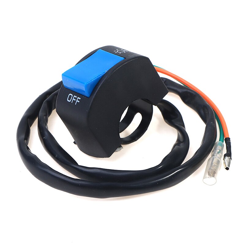 22mm ON/OFF Motorcycle Switch Push Button 12V Button Connector Handlebar Switch for ATV Electronic Bike Scooter Motorbike: Blue