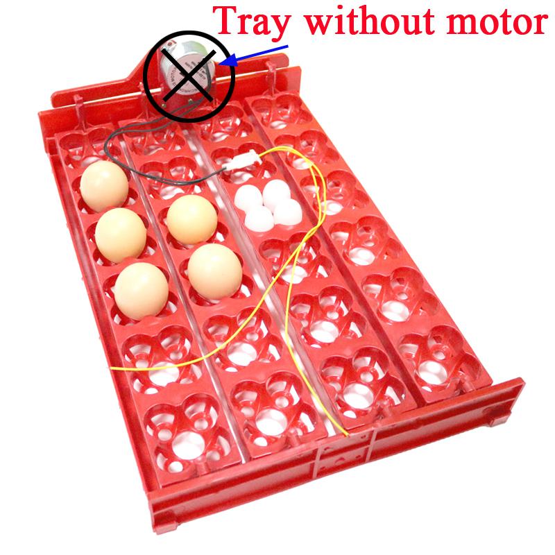 Incubadora para aves 96 huevos, bandeja automática de 24 huevos, herramienta de incubación de codornices de loros, tamaño 43*28 cm: Without motor