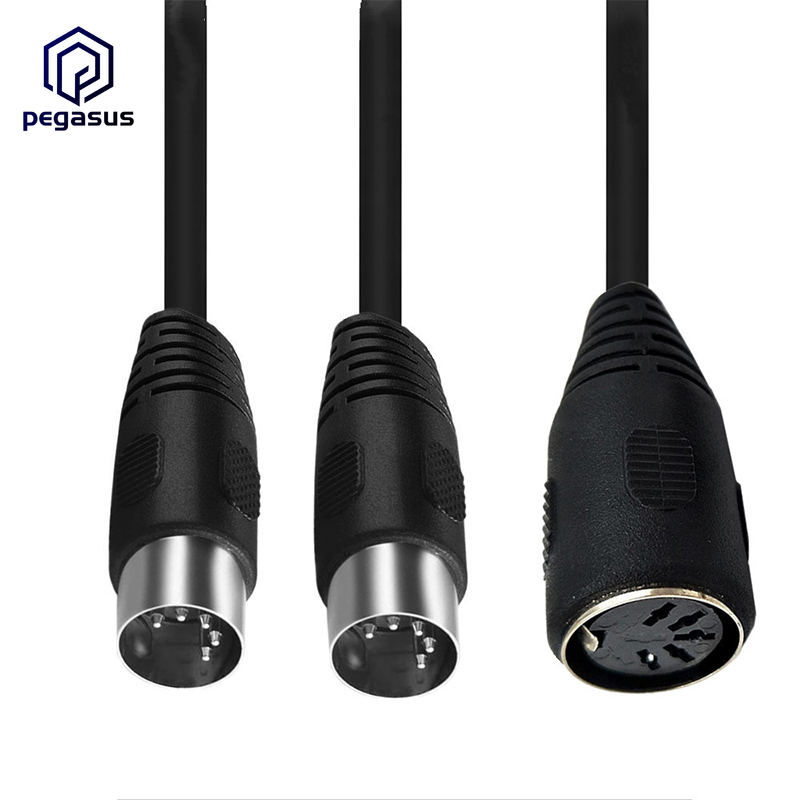 Midi Din 5Pin Splitter Y Adapter Female Naar 2Male Extension Audio Kabel 50Cm