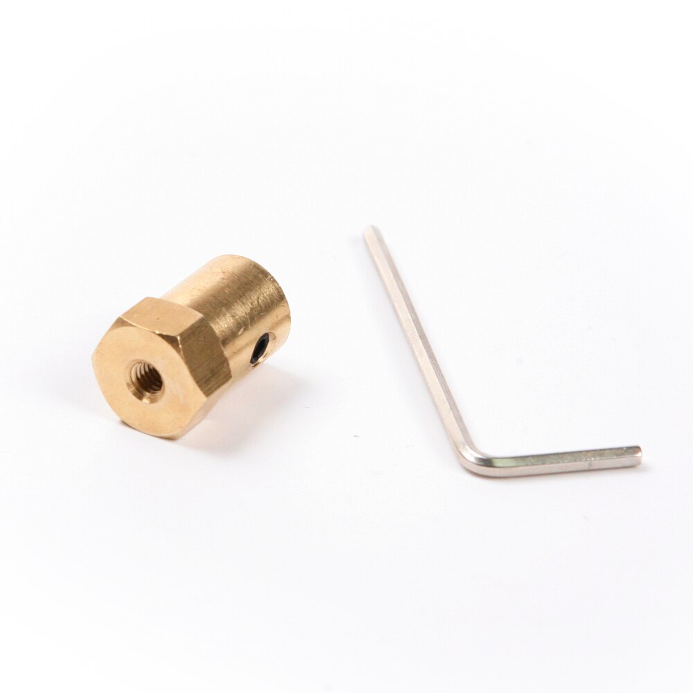 4Pcs/set Brass Coupling Hex Clamp Jaw Shaft Coupling CNC Motor Coupler Connector 3/4/5/6/7mm Shaft Diameter+Wrench
