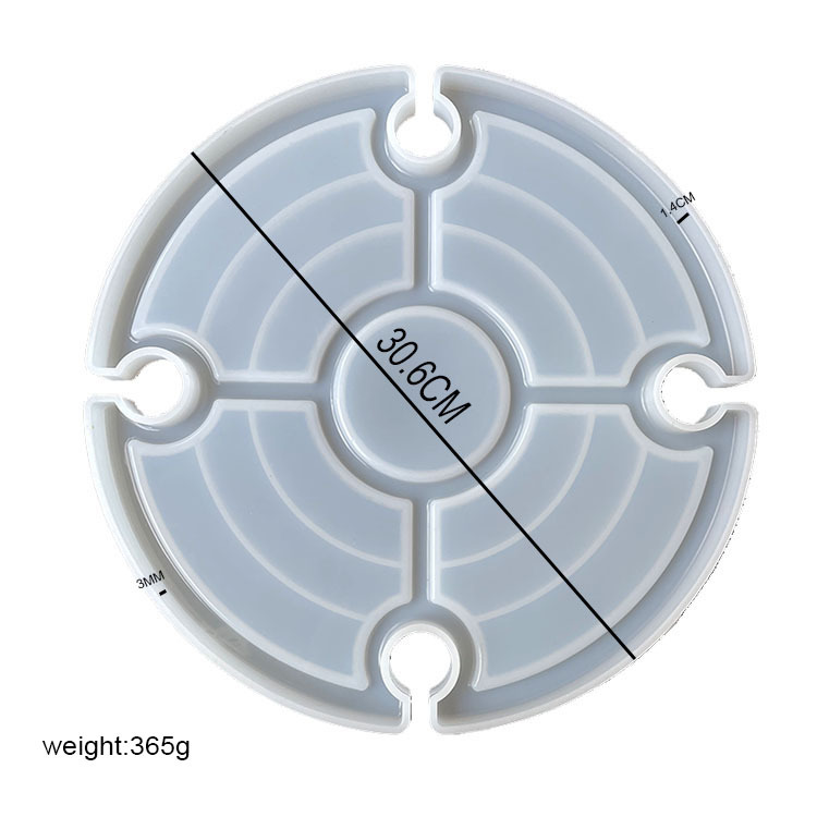 DIY Epoxy Resin Mold Outdoor Portable Folding Table Red Wine Glass Wine Table Beach Dinner Plate Silicone Mold: Round table top