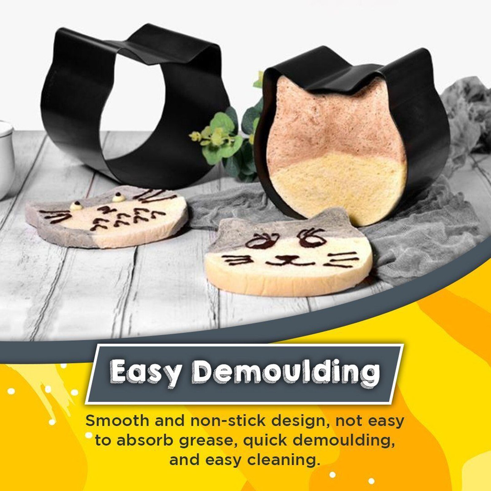 Cat Shaped Toast Box Non Stick Bread Cat Head Cat Shaped Toast Box Cute Bread Cat Type Toast Aluminized Iron Plate Cake Mould