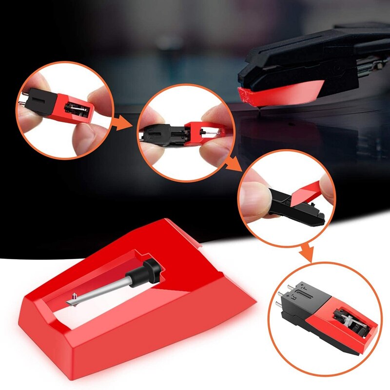 12Pcs Record Player Needle, Replacement Stylus Needle Turntable Universal Needle For Most Phonograph Vinyl Record Player