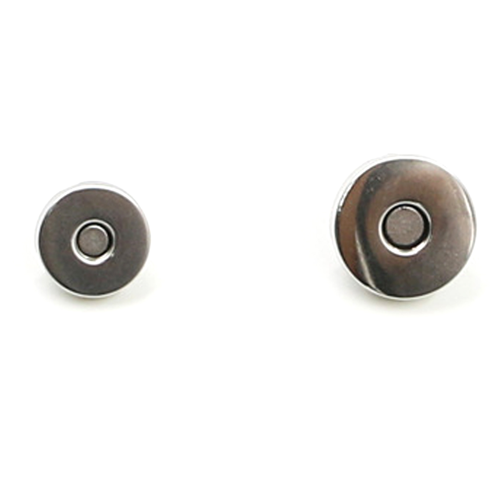 5 sæt bærbare metal runde magnetiske låse til tasker pung trykknapper lukninger 14mm 18mm sølv knap taske trykknapper tasker tilbehør: Sølv / 14mm