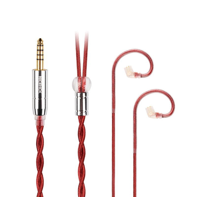 NICEHCK RedAg 4N Cable Coaxial de auriculares HiFi de plata pura MMCX QDC 2 pines para HOLA Zero KATO Aria LAN Cadenza tangzu fudu CHU II: Color claret