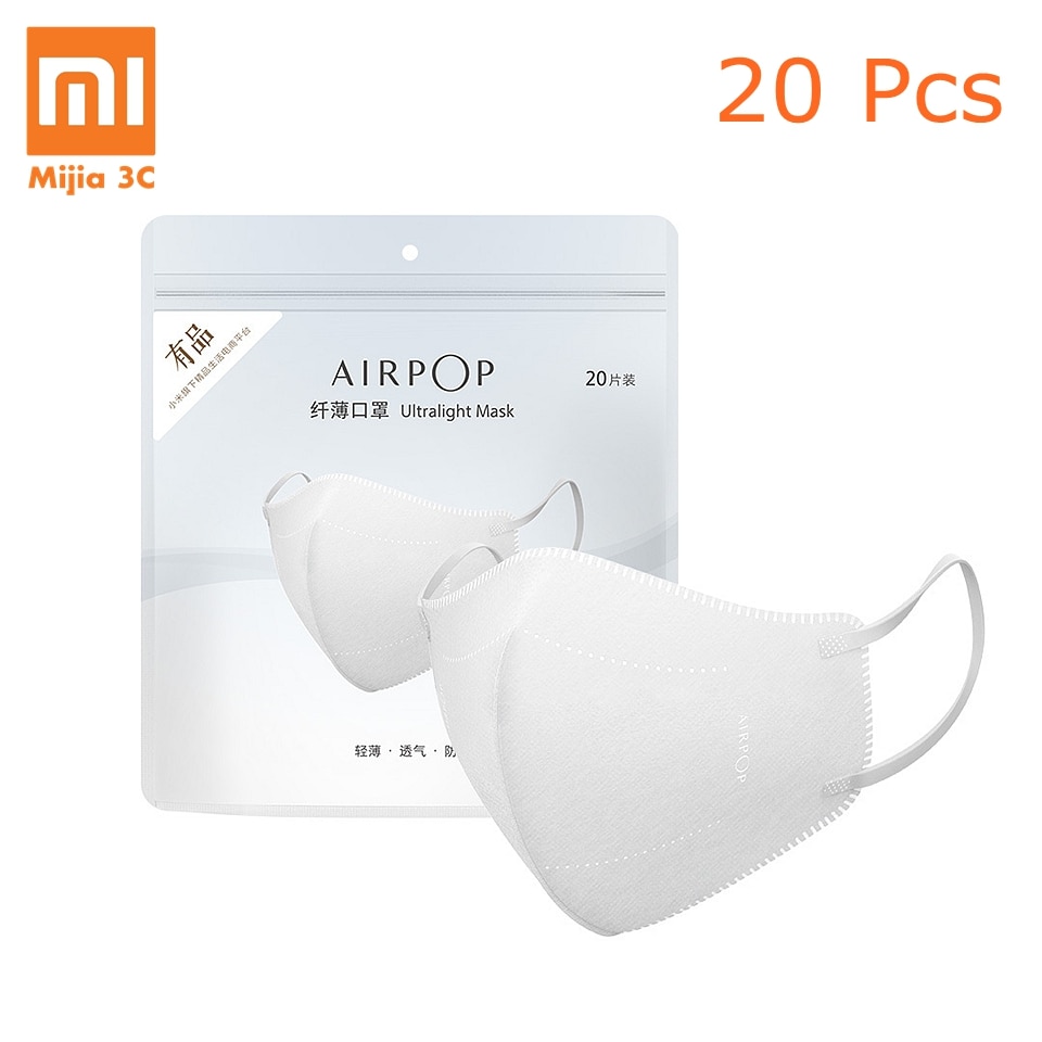 20 pièces/lot Xiaomi Mijia Airpop 0.4mm mince lumière Air usure masque confortable 2.3g masque élastique oreille cintre pour quotidien Pollen poussière H20