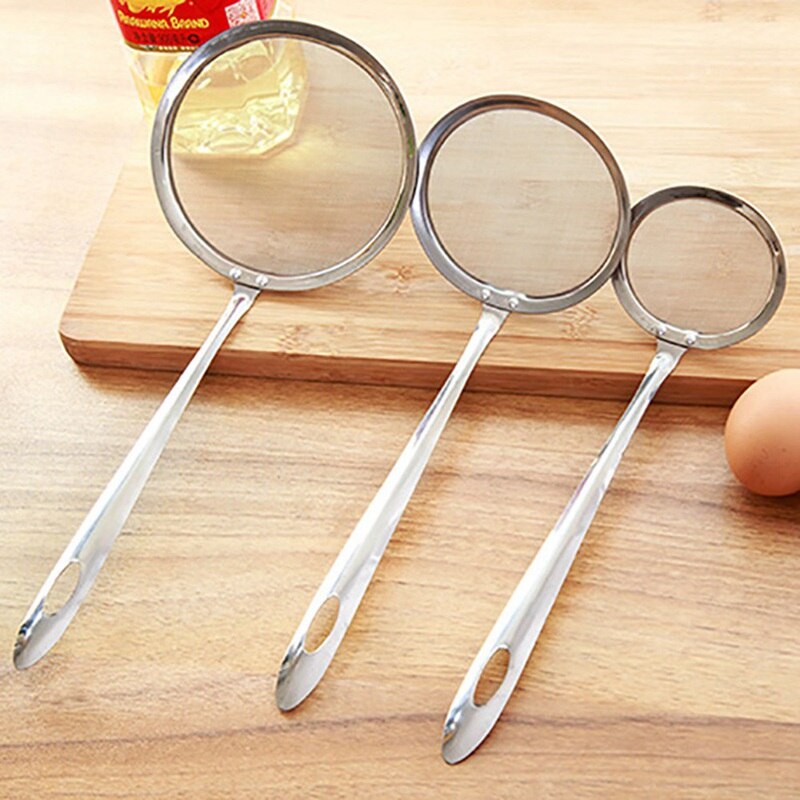 Durable Multi-functional Filter Spoon With Clip Food Kitchen Oil-Frying Filter Stainless Steel Clamp Strainer Kitchen Tools