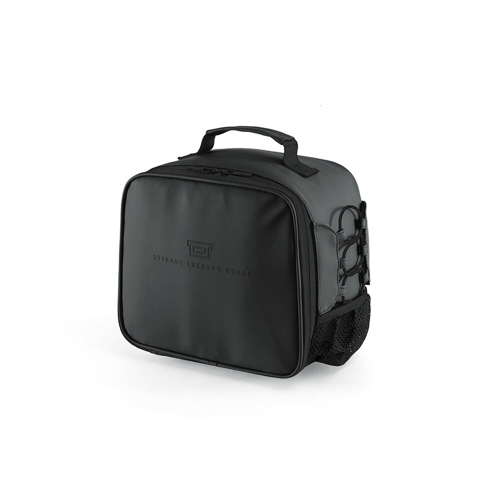 Reizen Pu Aluminiumfolie Koeler Grote Geïsoleerde Zak Voedsel Waterdichte Tas Kinderen Lunch Box Volwassen Ijs Zak: Black