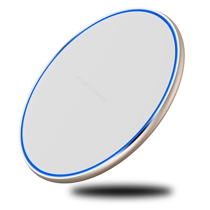 Qi Wireless Charger Pad For iPhone 11 Pro XS MAX XR X 10W Fast Charge Wireless Charging For Samsung S20 Note 20 Ultra S10 Plus: White - Gold