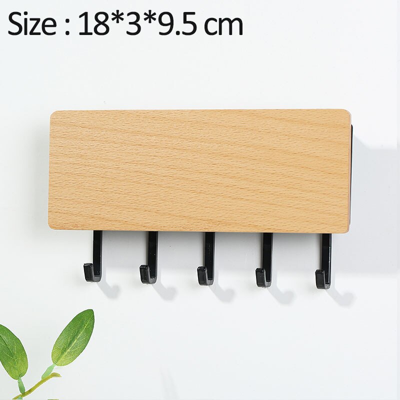 Hooks Storage Rack Key Wooden Hanger Home Decorative Wall Vintage Hallway Room Space Saving Bedroom Door Back Rack: 5