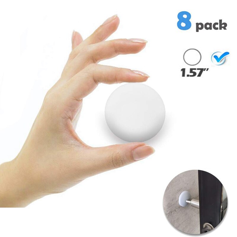 8 Pack Door Stopper Wall 1.57 inch Round Soft Rubber Door Stop Silicon Wall Protector Self Adhesive Door Bumper: Default Title