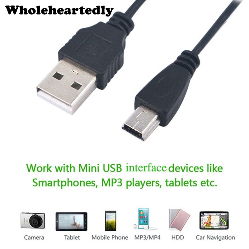 80 Cm Usb 2.0 A Male Naar Mini B V3 5 Pin 5 P Sync Gegevens Opladen Charger kabels Voor MP3 MP4 Digitale Camera 'S