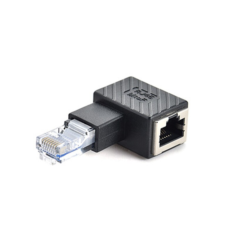 90/180/270 Degree Right Angle RJ45 Male To Female Cat5/6 Ethernet LAN Extension Adapter