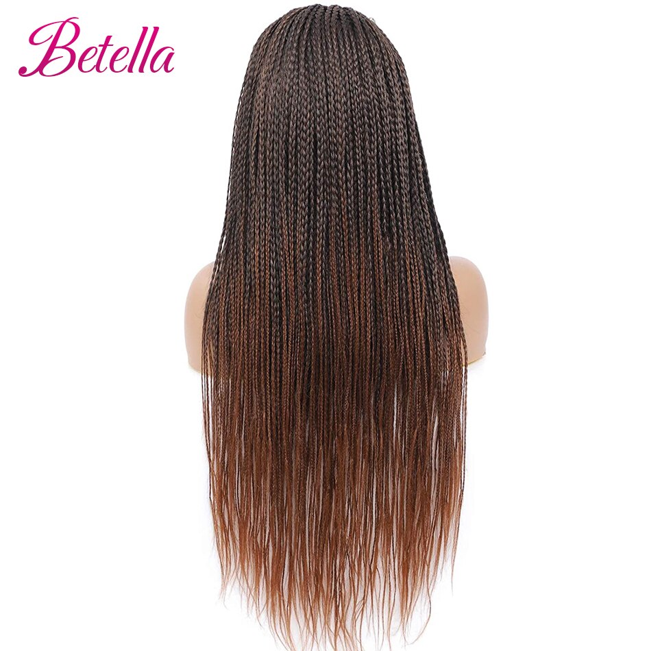 Betella Headband Box Braids Wig Ombre Brown Long Braided African Wig Synthetic Braiding Beauty Hair For Women/Men: T30