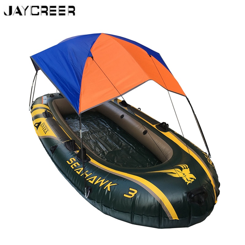 JayCreer Boat Sun Shade Shelter, 2-4 Persons Lightweight Folding Inflatables Boat Awning Top Cover Fishing Tent