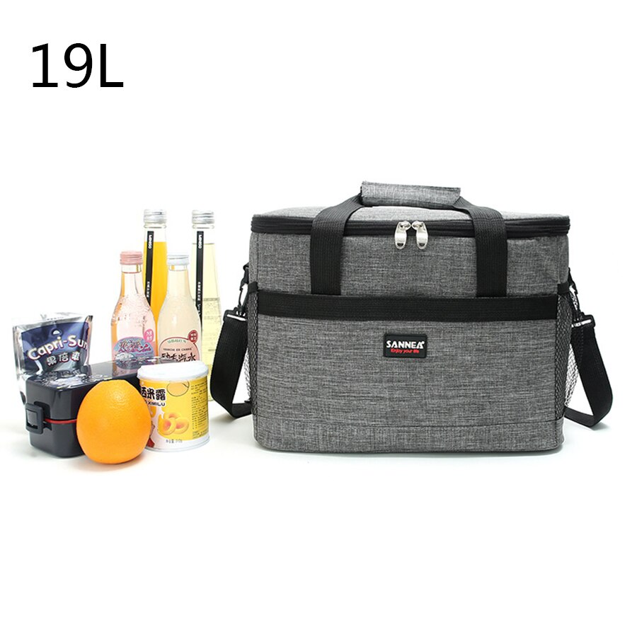 Sac de transport de nourriture thermique 19l, sac de repas isotherme pour enfants, femmes et hommes, glacière décontractée, sac de pique-nique: Default Title