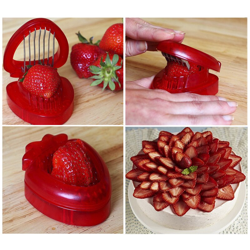 Keuken Mini Aardbei Slicer Cutter Gadgets Keuken Tool Mini Snijmachines Cut Rvs Blade Craft Fruit Gereedschap Gloednieuwe