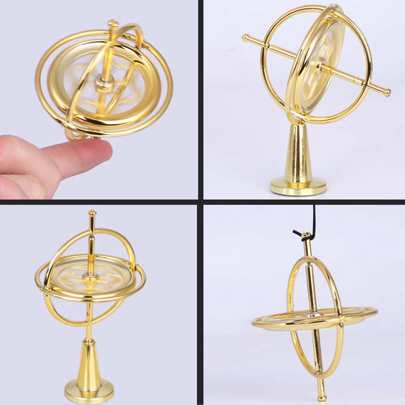 Creatieve Wetenschappelijke Educatief Metalen Vinger Gyroscoop Gyro Top Druk Verlichten Klassieke Speelgoed Traditionele Leren Speelgoed Voor Kinderen